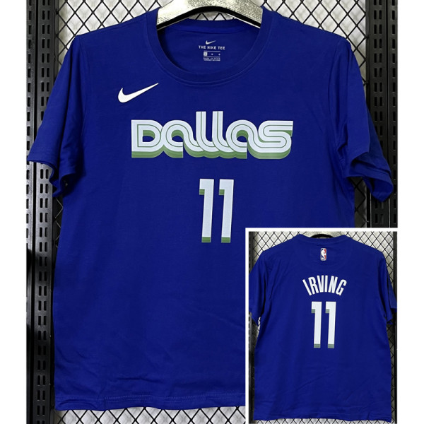 T264 Dallas Mavericks IRVING #11 Blue High Quality Casual T-Shirt