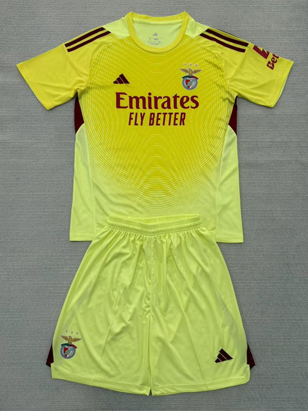 25-26 Benfica Yellow Goalkeeper Kids Soccer Jersey