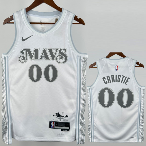 24-25 Dallas Mavericks CHRISTIE #00 White City Edition Top Quality Hot Pressing NBA Jersey
