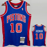 1988-89 OKC RODMAN #10 Blue Retro Top Quality Hot Pressing NBA Jersey