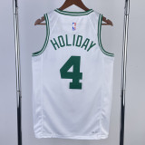 22-23 CELTICS HOLIDAY #4 White Home Top Quality Hot Pressing NBA Jersey