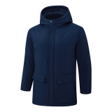 24-25 Royal Blue Hooded Windbreaker Fabric Cotton Coat #G263光板