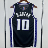 23-24 Kings DEROZAN #10 Black Top Quality Hot Pressing NBA Jersey