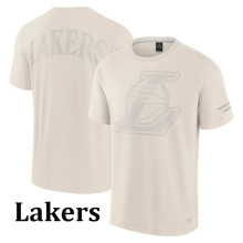 24-25 Lakers Milky White High Quality Casual T-Shirt