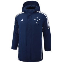 24-25 Cruzeiro Royal Blue Hooded Windbreaker Fabric Cotton Coat #G214