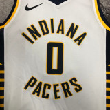 22-23 Indiana Pacers HALIBURTON #0 White Home Top Quality Hot Pressing NBA Jersey