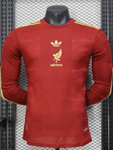 25-26 Mexico Gold Cup Red Long Sleeve Player Version Soccer Jersey (长袖球员)