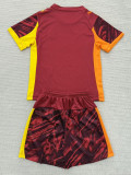 25-26 Marseille Red Goalkeeper Kids Soccer Jersey