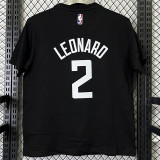 T261 Clippers LEONARD #2 Black High Quality Casual T-Shirt