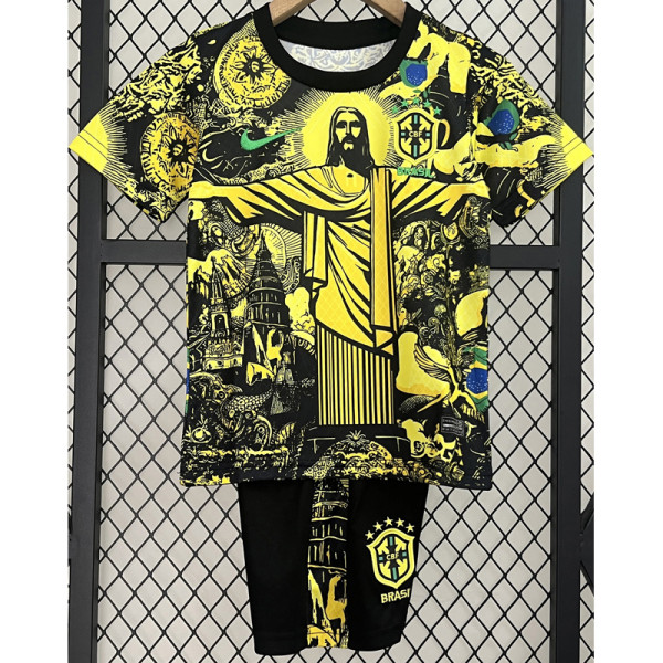24-25 Brazil Yellow Special Edition Kids Soccer Jersey (耶稣黄色)