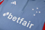 24-25 Cruzeiro Blue grey Half Pull Tracksuit (半拉链)