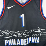 20-21 76ERS HARDEN #1 Black City Edition Top Quality Hot Pressing NBA Jersey