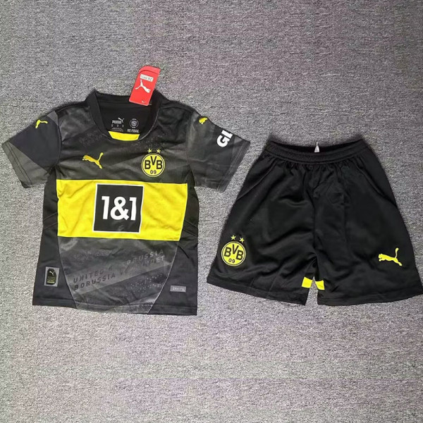 24-25 Dortmund Away Kids Soccer Jersey