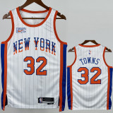 24-25 KNICKS TOWNS #32 White City Edition Top Quality Hot Pressing NBA Jersey
