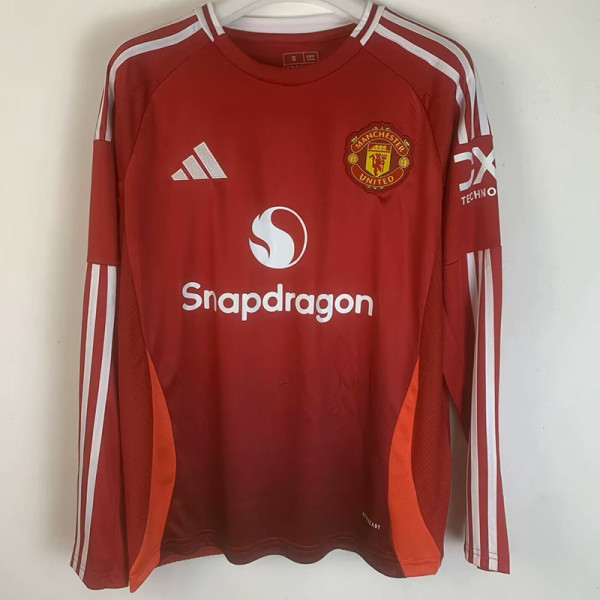 24-25 Man Utd Home Long Sleeve Soccer Jersey (长袖)