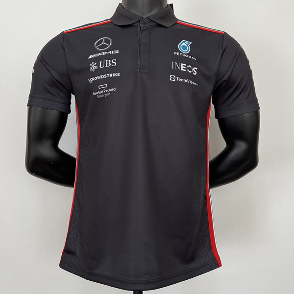 2023 F1 Mercedes Black Polo Racing Suit(有领)