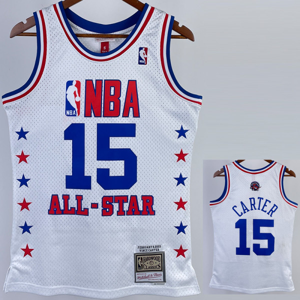 ALL-STAR CARTER #15 White Top Quality Hot Pressing NBA Jersey