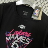 T163 Lakers JAMES #6 Black High Quality Casual T-Shirt