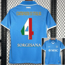 24-25 Napoli Home CAMPIONI D'ITALIA &4 SORGESANA Fans Soccer Jersey