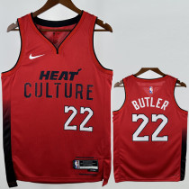 24-25 HEAT BUTLER #22 Red City Edition Top Quality Hot Pressing NBA Jersey (V领）