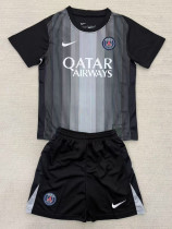 25-26 PSG Black GoalKeeper Kids Soccer Jersey