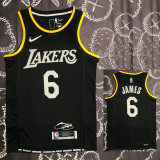 LAKERS Glory version JAMES #6 Black Top Quality Hot Pressing NBA Jersey