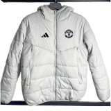 24-25 Man Utd White Hooded Cotton Coat #棉衣
