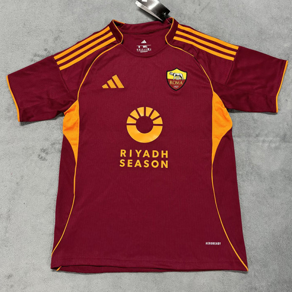 25-26 Roma Home Fans Soccer Jersey (前广告)