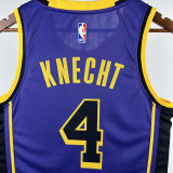 22-23 LAKERS KNECHT #4 Purple Top Quality Hot Pressing NBA Jersey (Trapeze Edition) 飞人版