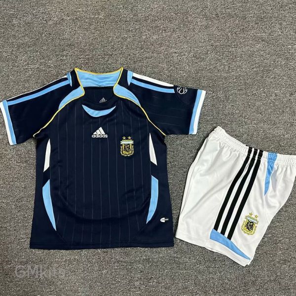 2006 Argentina Away Kids Retro Soccer Jersey