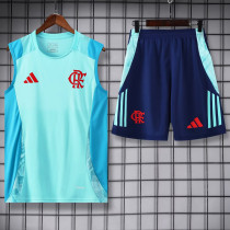 24-25 Flamengo Light green Tank top and shorts suit