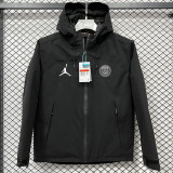 24-25 PSG Jordan Cotton Thickened warm Black Outdoor Jackets #A805加棉冲锋衣