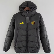 24-25 Man City Black Hooded Cotton Coat #棉衣