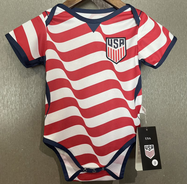 26-27 USA Red White Baby Infant Crawl Suit