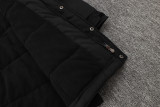 24-25 Palmeiras Black Hooded Windbreaker Fabric Cotton Coat #G236