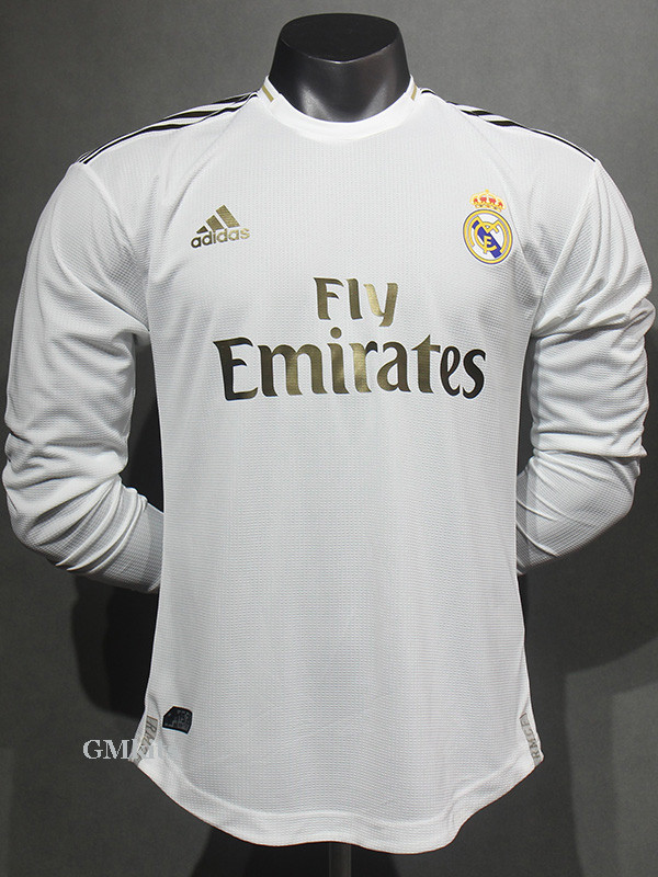 2019-2020 RMA Home Player Version 长袖球员 Long Sleeve Retro Soccer Jersey