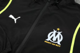 25-26 Marseille Black Hoodie Jacket Tracksuit