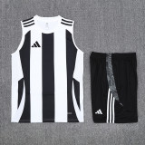 2025 AD White black Tank top and shorts suit