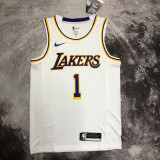 LAKERS RUSSELL #1 White Top Quality Hot Pressing NBA Jersey(圆领)