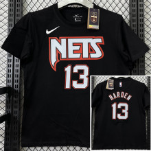 T202 Nets HARDEN #13 Black High Quality Casual T-Shirt
