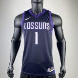 2017-18 SUNS BOOKER #1 Royal Blue City Edition Top Quality Hot Pressing NBA Jersey