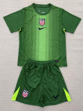 25-26 USA  Green Goalkeeper Kids Soccer Jersey