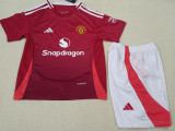 24-25 Man Utd Home Kids Soccer Jersey
