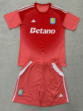 25-26 Aston Villa Orange Goalkeeper Kids Soccer Jersey