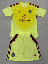 25-26 Celtic Yellow Goalkeeper Kids Soccer Jersey