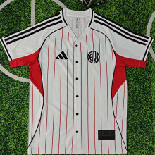 25-26 River Plate White Casual Edition Baseball Jersey