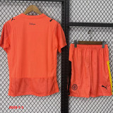 25-26 Man City Orange Goalkeeper Kids Soccer Jersey