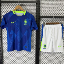 25-26 Brazil Away Kids Soccer Jersey