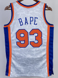 2023 Knicks & BAPE #93 White Top Quality Hot Pressing NBA Jersey(猿人头)