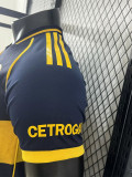 25-26 Boca Juniors Home Player Version Soccer Jersey (全广告)